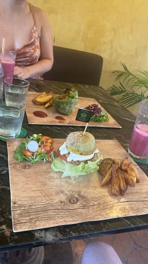 Chickin Hawaii Burger and Mexican Wrap  at The Vegan Table in Phuket