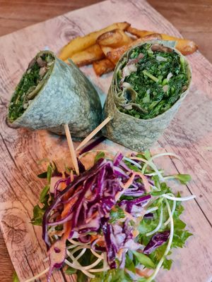 Spinach & Mushroom wrap at The Vegan Table in Phuket