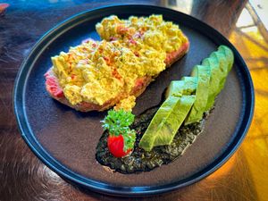 Scrambled tofu  at The Vegan Table in Phuket