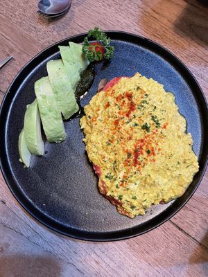 Scrambled tofu in sourdough   at The Vegan Table in Phuket