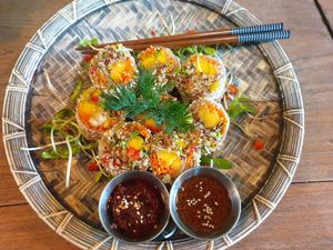 Rice paper rolls at The Vegan Table in Phuket