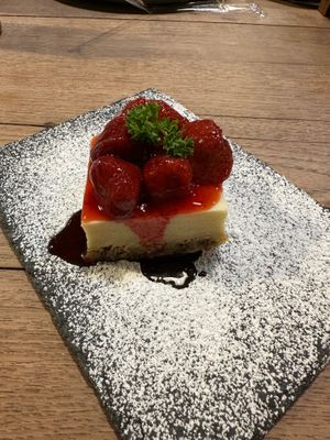 Cheesecake with strawberry  at The Vegan Table in Phuket