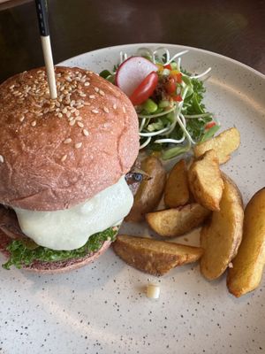 Vegan burger   at The Vegan Table in Phuket