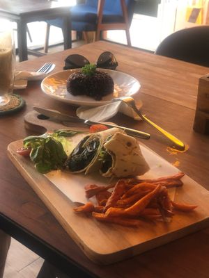 Spinach Vegie and mushroom at The Vegan Table in Phuket