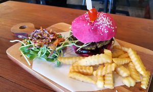 Falafel burger at The Vegan Table in Phuket