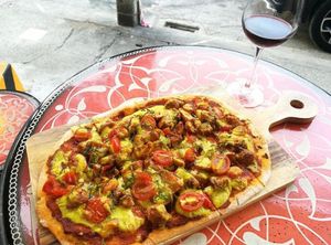 TomYam Vegan Pizza at The Vegan Table in Phuket