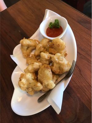 Cauliflower popcorn bites  at The Vegan Table in Phuket
