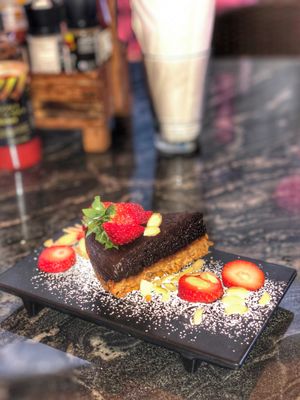 Chocolate tart  at The Vegan Table in Phuket