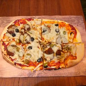 Pepperoni pizza at The Vegan Table in Phuket