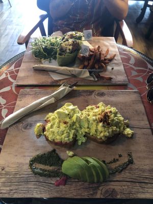 Breakfast wrap and tofu scramble toast   at The Vegan Table in Phuket