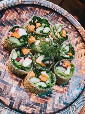 Spring rolls  at The Vegan Table in Phuket