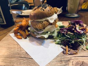 Chicken Hawaiian Burger at The Vegan Table in Phuket