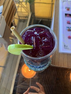 Butterfly pea lemonade at The Vegan Table in Phuket