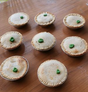 Vegan spinach and mushroom pies 🥧  at The Vegan Table in Phuket