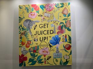 Colorful surroundings at Harper's Juice & Coffee in Buenos Aires