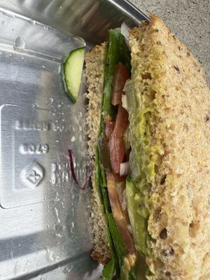 Hummus & mustard spread, lettuce, onions, tomatoes, cucumbers and pickles   at Sprouts Farmers Market - Ballancroft Pkwy in Charlotte