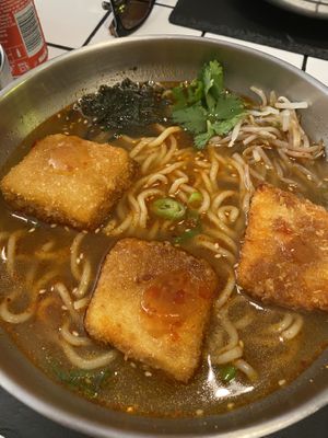 Vegan ramen with tofu   at Kokoro Ramen Bar in Lisbon