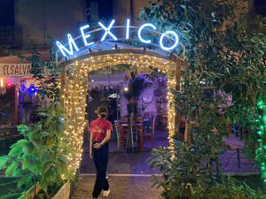 Front (don’t ask me why it says Mexico!)  at El Salvador in Salerno