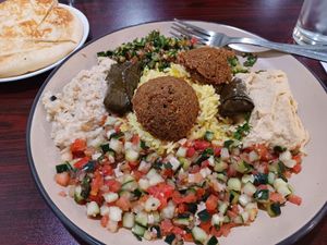Delicious and well-priced Vegetarian Platter. at Odeh's Mediterranean Restaurant in Elko