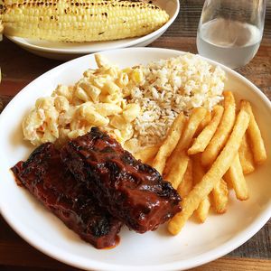 Vegan BBQ jackfruit ribs. Great texture & flavor. Yum!  at Nick's on Grand in South San Francisco