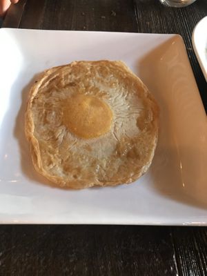 A vegan fried egg at Nick's on Grand in South San Francisco