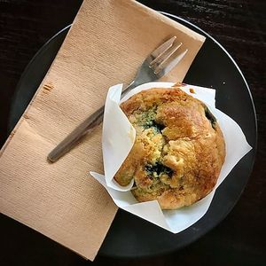 Vegan blueberry muffin at Cafe Maldon in Maldon