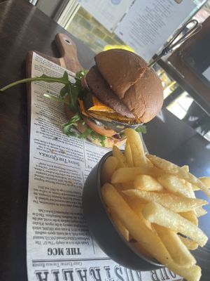 Vegan Burger at Cafe Maldon in Maldon