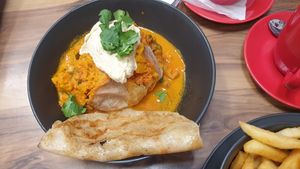Chickpea baked potato at Cafe Maldon in Maldon