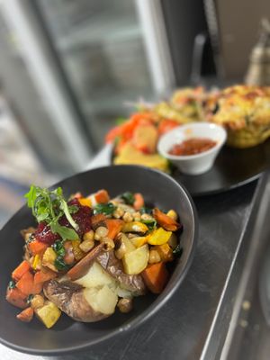 Vegan potato at Cafe Maldon in Maldon