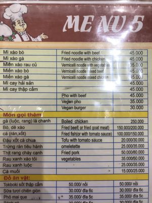 Vegan Pho and vegan burger on the menu at Quyet Hang in Ha Giang