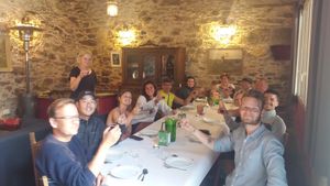 The communal meal at Albergue Ponte Ferreira in Palas De Rei