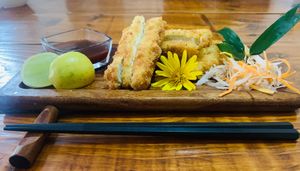 Tofu Cutlet 
#sapporoktm #tofu #homemadetofu #veganjapanesefood #veganfoodnepal #japaneserestaurantkathmandu #restaurantkathmandu #kathmandursstaurant #vegantreknepal at Sapporo Japanese Restaurant in Kathmandu