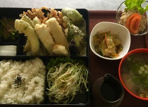 veg tempura bento at Sapporo Japanese Restaurant in Kathmandu