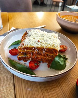 Lasagna at Fika in St Petersburg