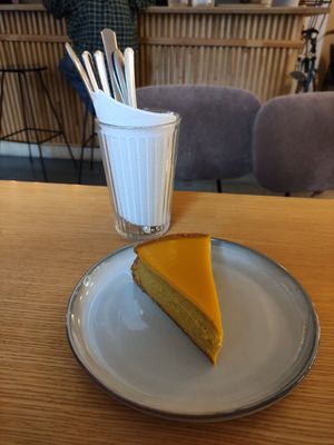 Mango cheesecake (best from everything i tried here) at Fika in St Petersburg