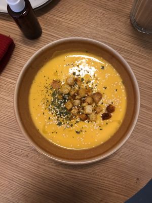 Pumpkin soup 💛 at Fika in St Petersburg