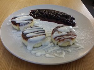Delicious 'syrniki'. at Fika in St Petersburg