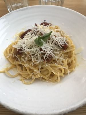 Pasta carbonara  at Fika in St Petersburg