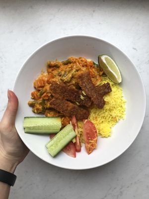 The best coconut curry I’ve had  at Fika in St Petersburg