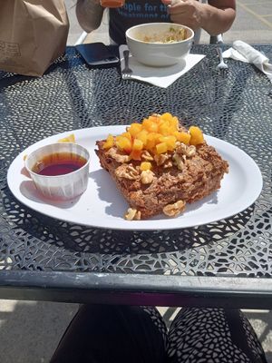 Peach Walnut French Toast at Urban Beets Cafe & Juicery in Wauwatosa