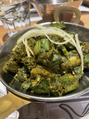 Bhindi in a spinach sauce😄  at Kailash Parbat in Kowloon