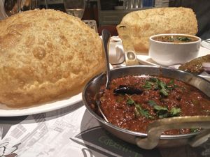 Veg curry and chole bhaturas at Kailash Parbat in Kowloon