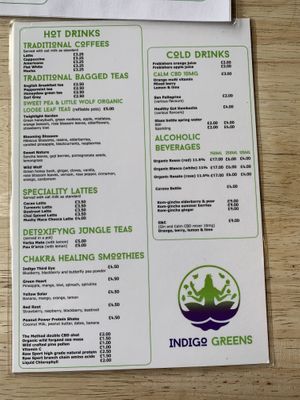 Drinks menu (April 2022)   at Indigo Greens in Liverpool