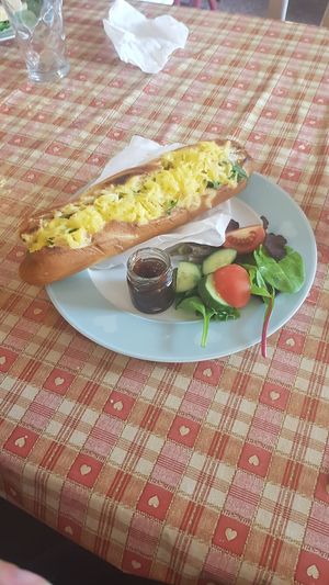 Excuse the missing bite, I just couldn't wait! at That Little Tea Shop in Romsey