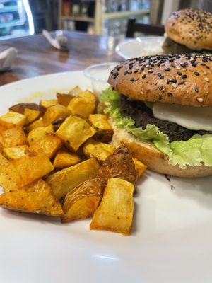 Burgers  at Green Lovers in Santa Cruz