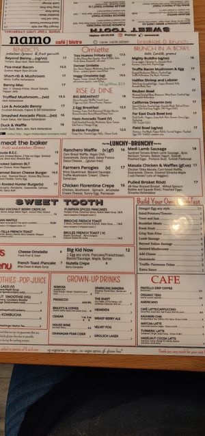 New Menu with more vegan options at Namo Cafe Bistro in Calgary