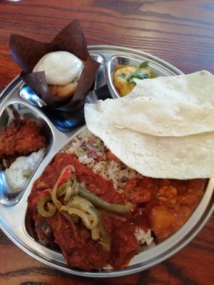 Wednesday nights - Thali vegan curry at the New Union, Kendal, Cumbria at Heathen Vegan Gourmet in Kendal