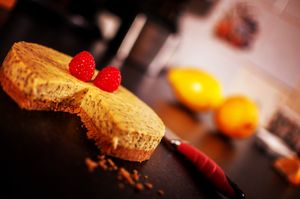 Lemon & chia seed cheesecake at Heathen Vegan Gourmet in Kendal