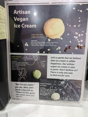 Vegan ice-cream base options at Cold Rolled Ice Cream Company in Los Angeles