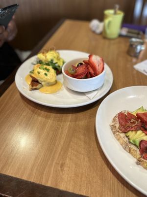 My bro had two types off Egg Benedict   at Megg's Cafe in Temple